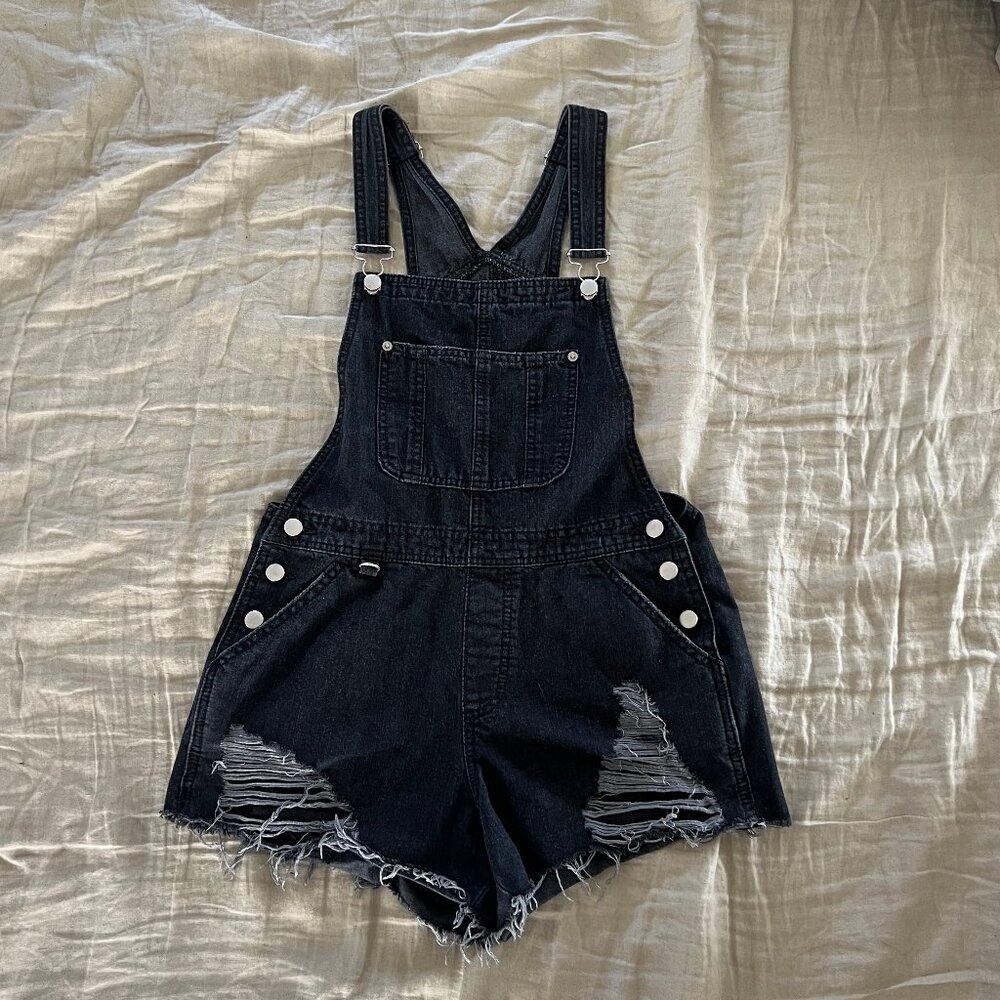 Denim Cutoff Overalls